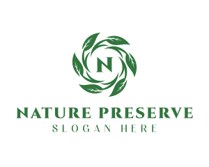 Natural Leaf Wreath logo design