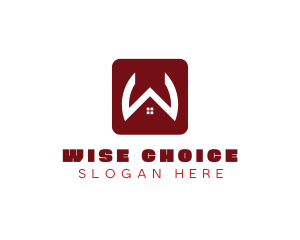 Red W House logo design