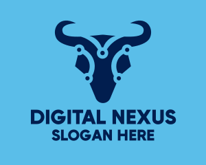 Digital Blue Bull logo design