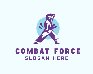 Karate Combat Fighter logo design