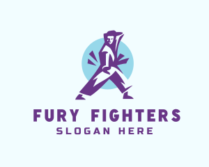 Karate Combat Fighter logo design