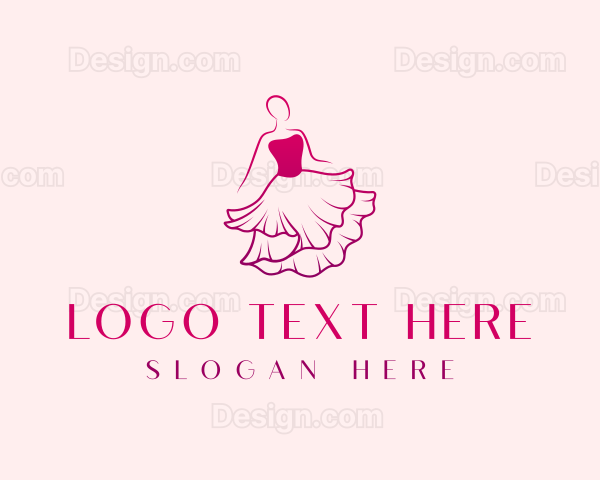 Fancy Woman Fashionista Dress Logo