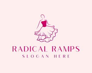 Fancy Woman Fashionista Dress logo design