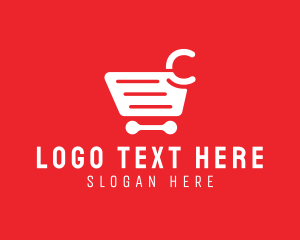 Shopping Cart Letter C logo design