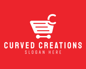 Shopping Cart Letter C logo design