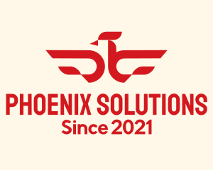 Red Phoenix Bird  logo design