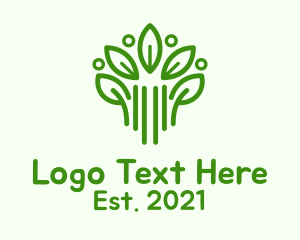 Green Botanical Plant logo