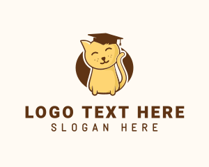 Cute Graduate Kitten logo