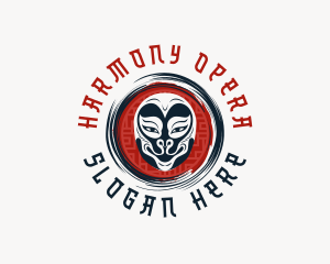 Chinese Theater Mask logo design