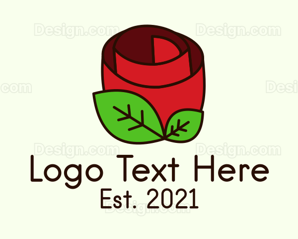 Red Rose Plant Logo