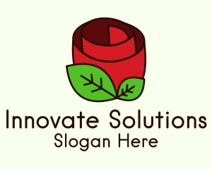 Red Rose Plant Logo