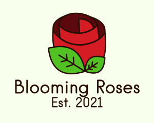 Red Rose Plant logo design