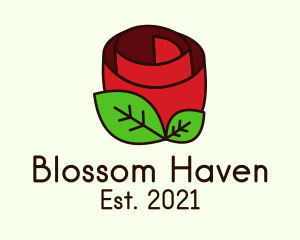 Red Rose Plant logo design