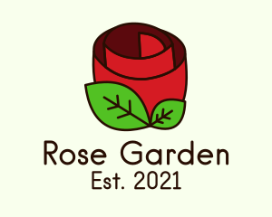 Red Rose Plant logo design