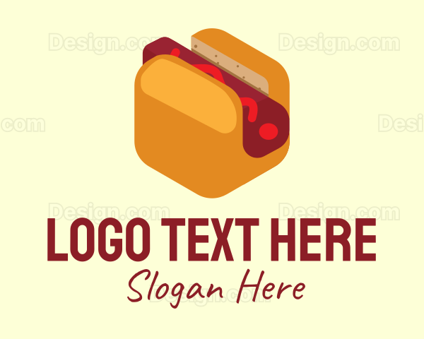 Isometric Hot Dog Sandwich Logo