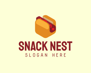 Isometric Hot Dog Sandwich  logo design