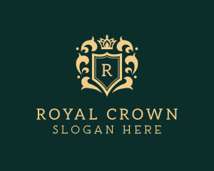 Decorative Crown Shield logo design