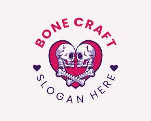 Skeleton Couple Emblem logo