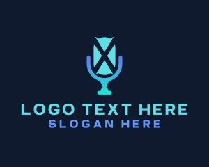 Download - Mic App Letter X logo design