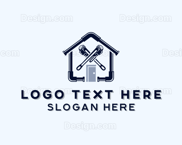 Plumbing Home Pipe Wrench Logo