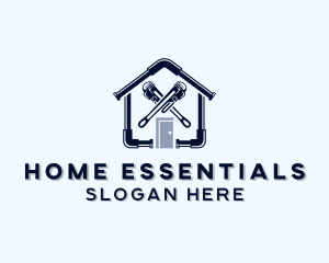 Plumbing Home Pipe Wrench logo design