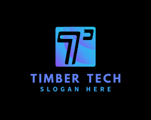 Tech Business Letter T logo design