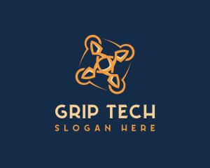 Tech Quadcopter Drone logo design