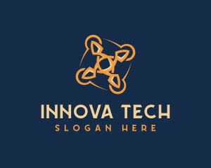 Tech Quadcopter Drone logo design