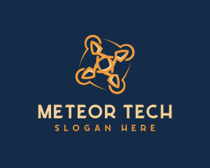 Tech Quadcopter Drone logo design