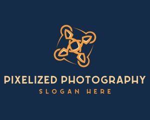 Tech Quadcopter Drone logo design