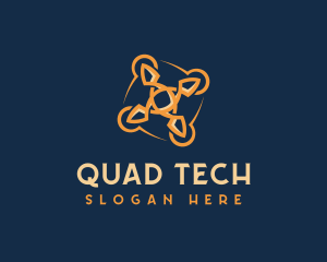 Tech Quadcopter Drone logo design