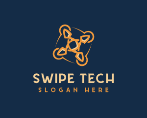 Tech Quadcopter Drone logo design