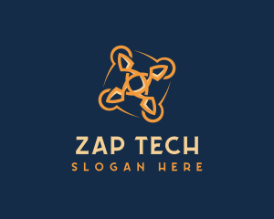 Tech Quadcopter Drone logo design