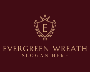 Luxury Wreath Shield logo design