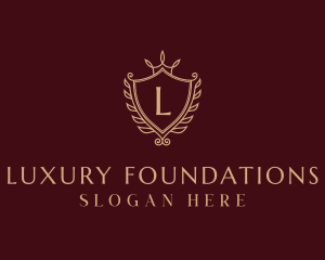 Luxury Wreath Shield logo design