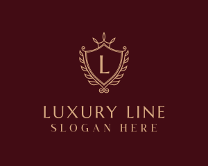 Luxury Wreath Shield logo design