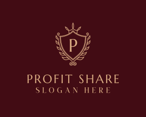 Luxury Wreath Shield logo design