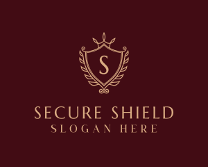 Luxury Wreath Shield logo
