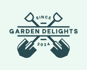 Shovel Landscaping Gardening logo design