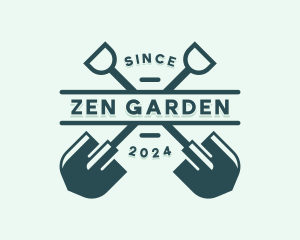 Shovel Landscaping Gardening logo design