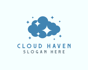 Starry Sparkle Cloud logo design