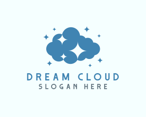 Starry Sparkle Cloud logo design