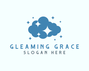 Starry Sparkle Cloud logo design