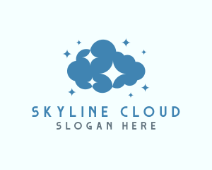 Starry Sparkle Cloud logo design