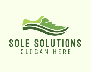 Modern Wave Shoe logo design