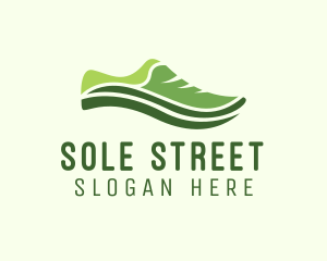 Modern Wave Shoe logo design