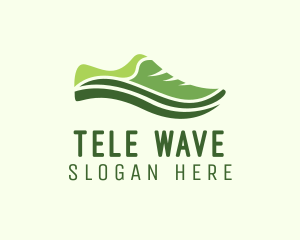 Modern Wave Shoe logo design