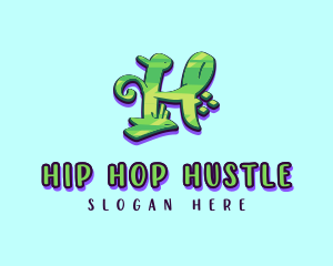 Graffiti Art Letter H logo design