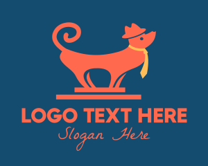 Hat Necktie Dog logo