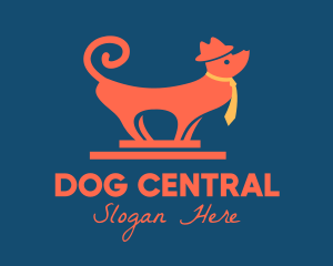 Hat Necktie Dog logo design